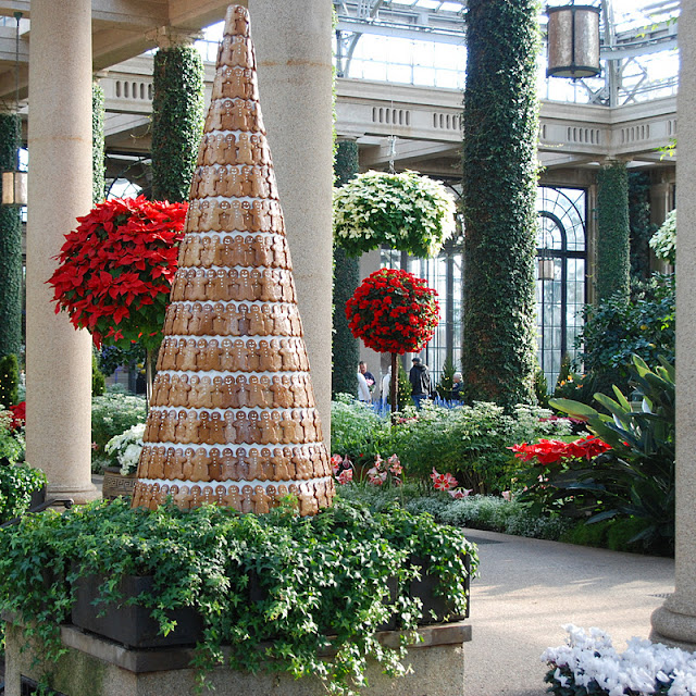 View of one of their enormous gingerbread trees into the Orangery 