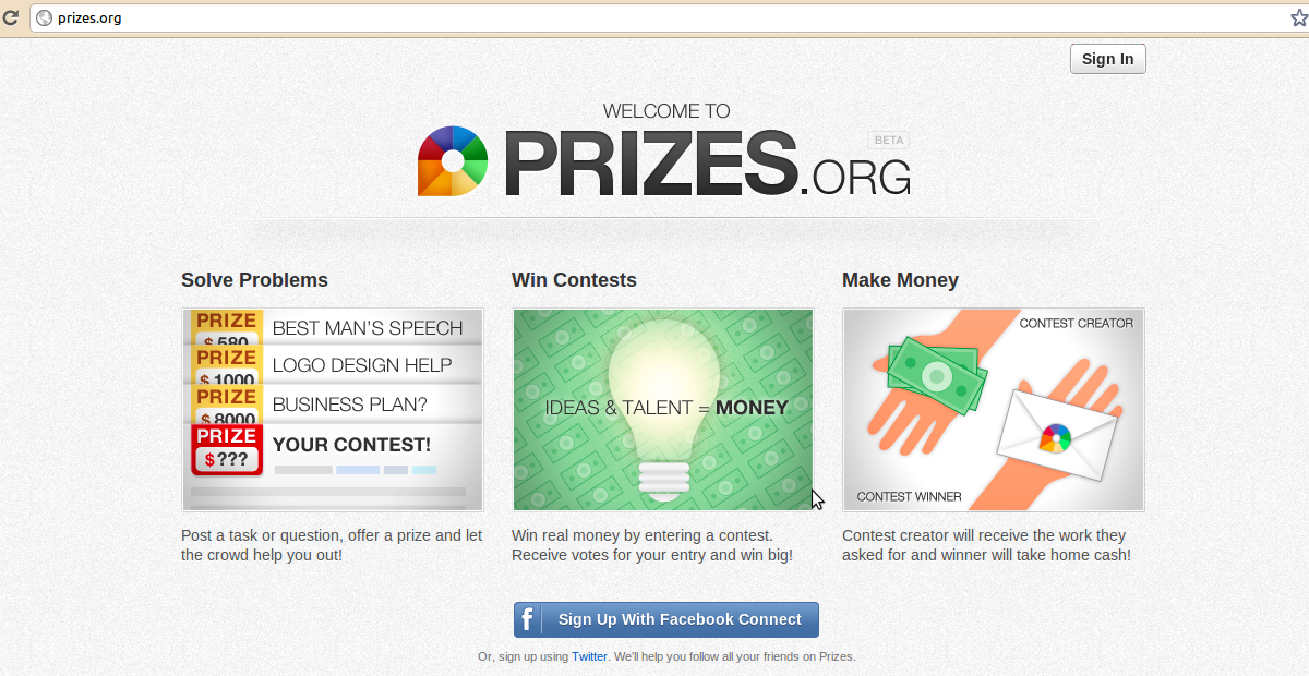 Your prize. Prize.com. Win the Contest. Prize logo.