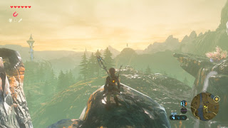 Link standing on a cliff around Zora's Domain