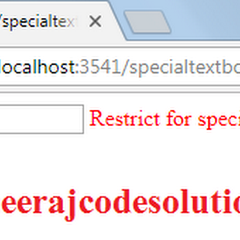 How To Restrict Special Characters In Textbox Using Regular Expression In Asp Net C Neeraj Code Solutions Asp Net C Mvc Javascript Sql Server Jquery Gridview Html5 Datalist