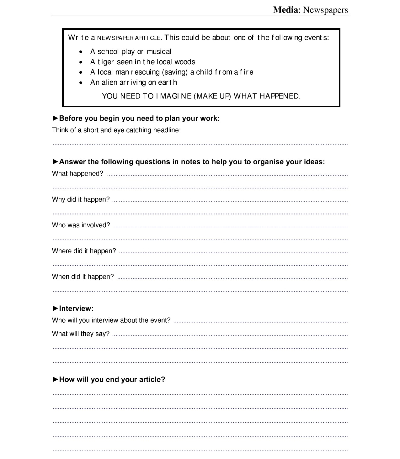 how to write a newspaper article