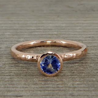 sapphire rose gold ring