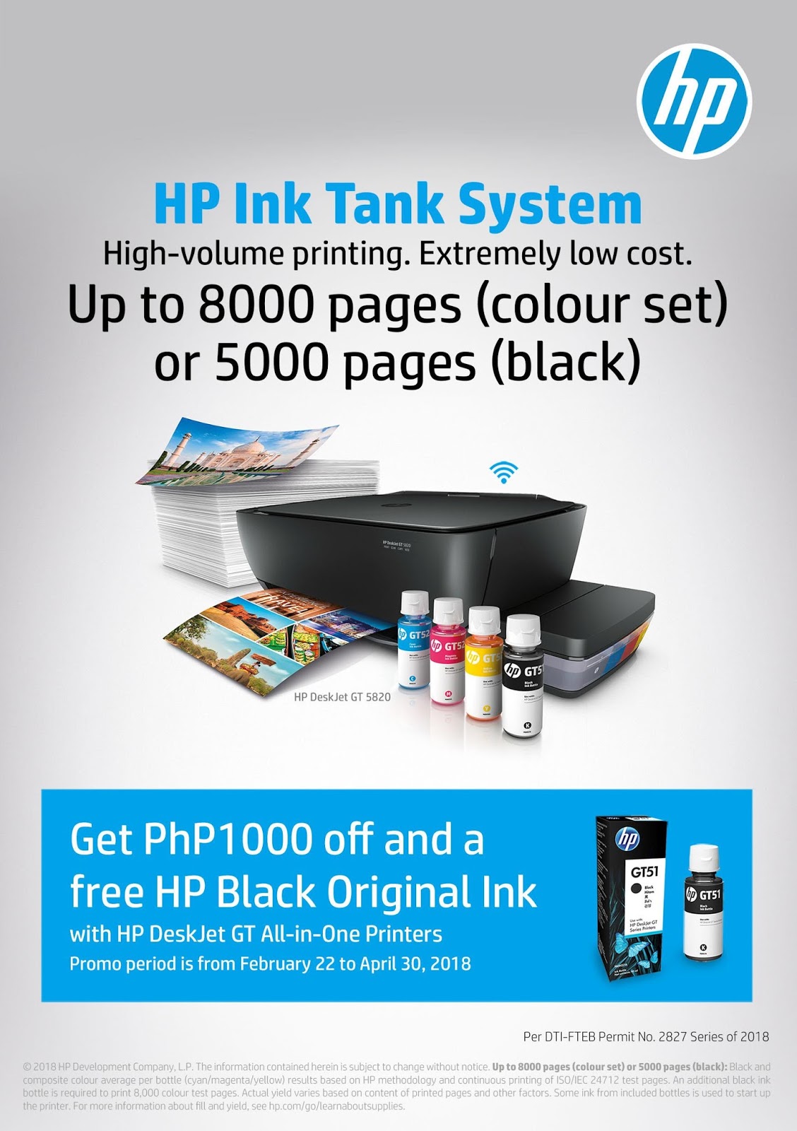 Get P1000 price off and free ink with your HP Deskjet GT AllinOne