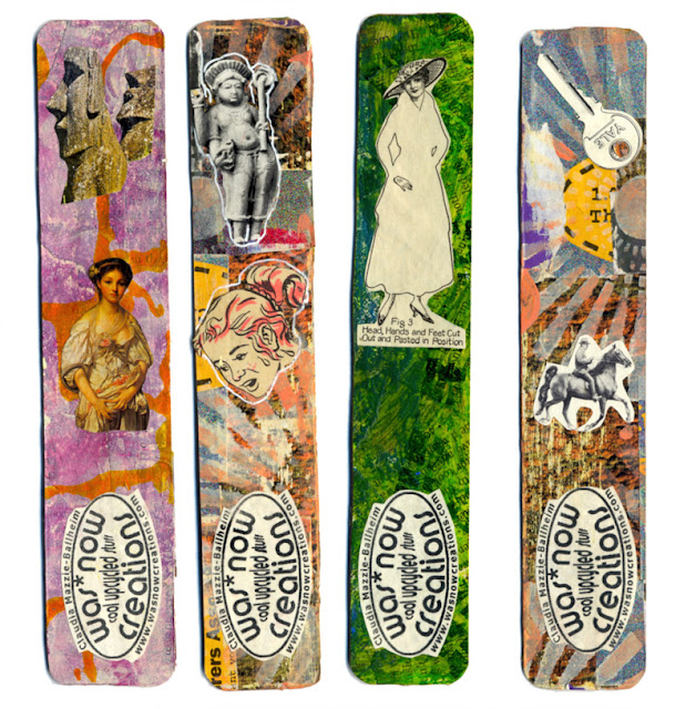 collaged bookmarks