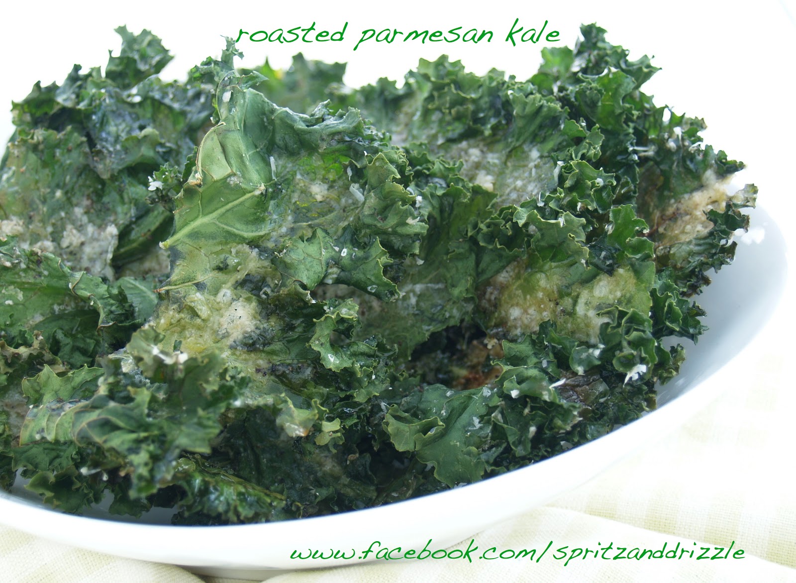 spritz and drizzle roasted parmesan kale