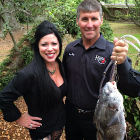 Chef Richard Hurst and his wife Lori flaunt their fresh catch morning delivery