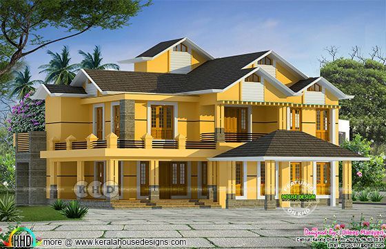 2767 square feet 5 bedroom sloping roof house