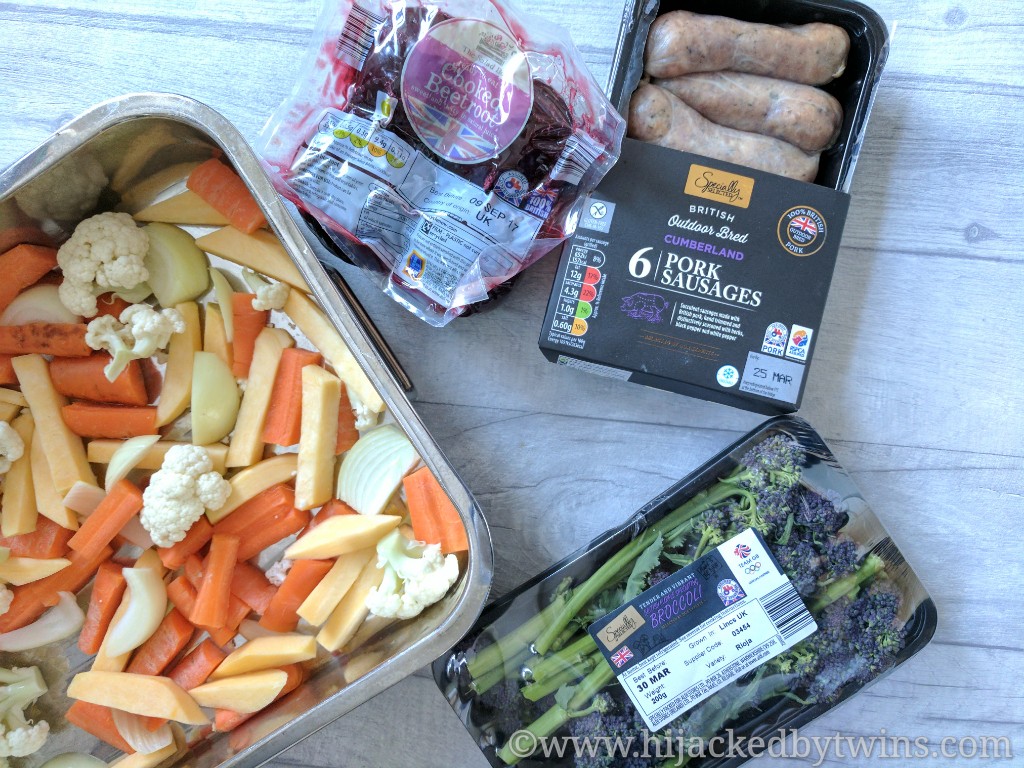 Hijacked By Twins Sausage and Beetroot Traybake Aldi Super 6 Recipe