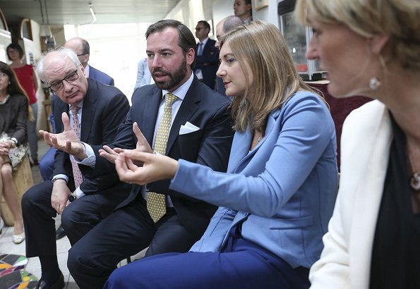 Hereditary Grand Duke Guillaume and Hereditary Grand Duchess Stéphanie visited glassblower Pascale Seil's glassblowing workshop in Berdorf village