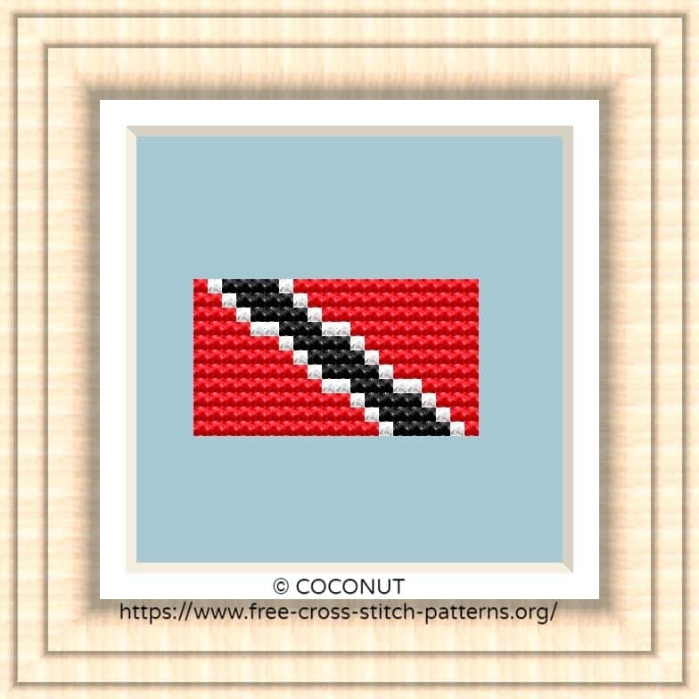 NATIONAL FLAG OF TRINIDAD AND TOBAGO CROSS STITCH CHART