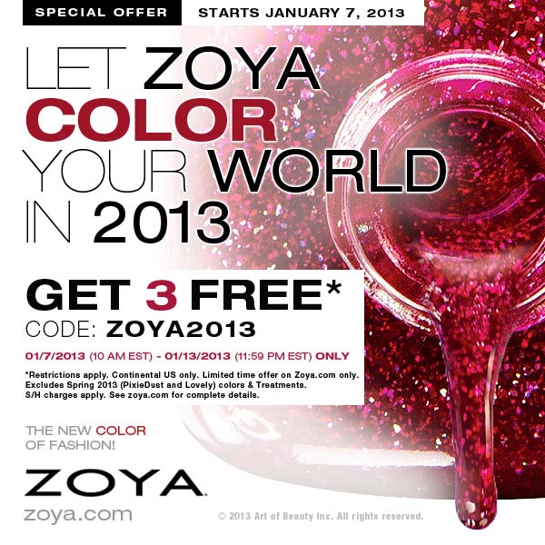 Zoya 2013 Promotion 3 Free