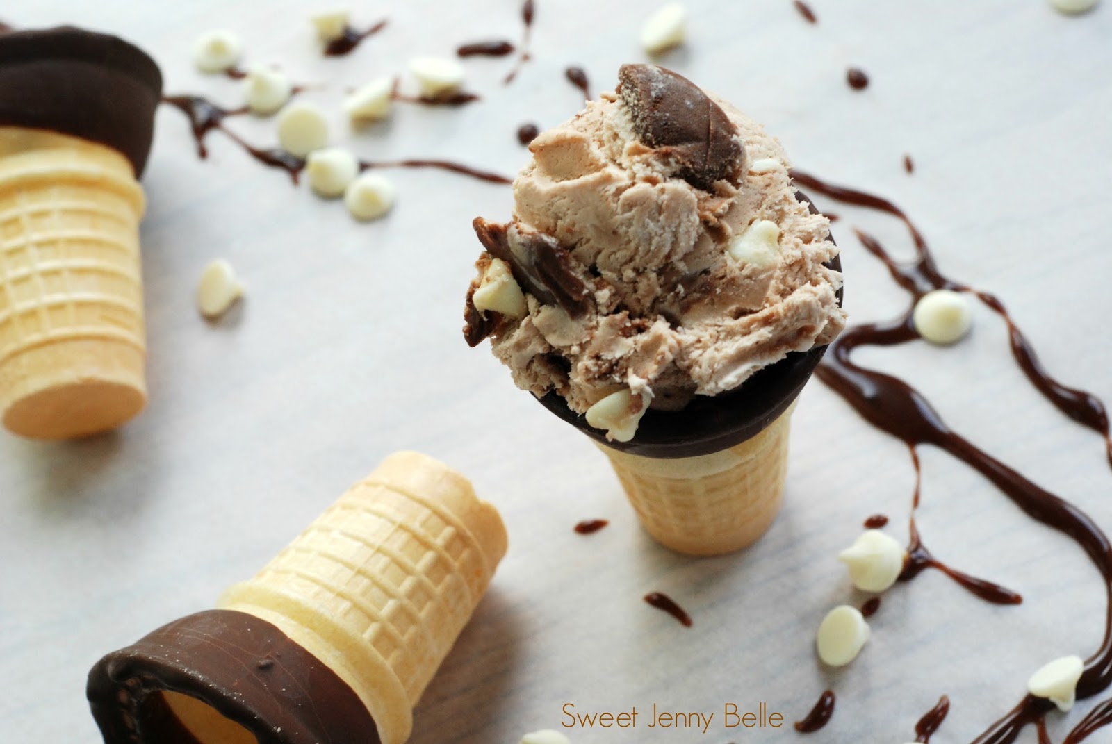 Fudge Ripple No Churn Ice Cream Sweet Jenny Belle easy sugar