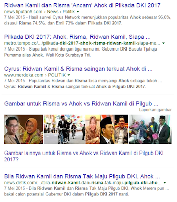 Calon Gubernur DKI Jakarta 2017: Risma vs Ahok vs Ridwan Kamil