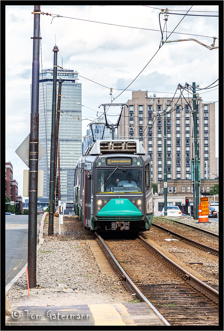 MBTA Green Line Train Outbound at B.U. West