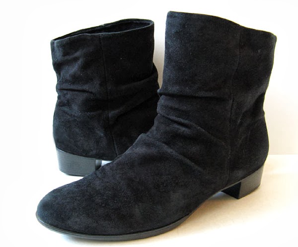 BLACK SUEDE LEATHER MUNRO ANKLE BOOTS WOMENS SIZE 7