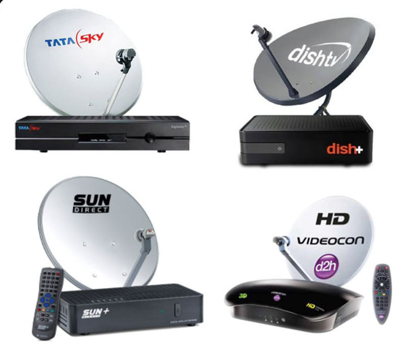 Free Dish DTH Services Airtel Digital TV, Videocon D2H, Reliance BIG TV