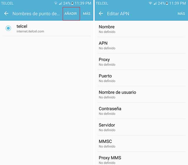 añadir Nombres de punto de acceso unefon añadir Nombres de punto de acceso unefon