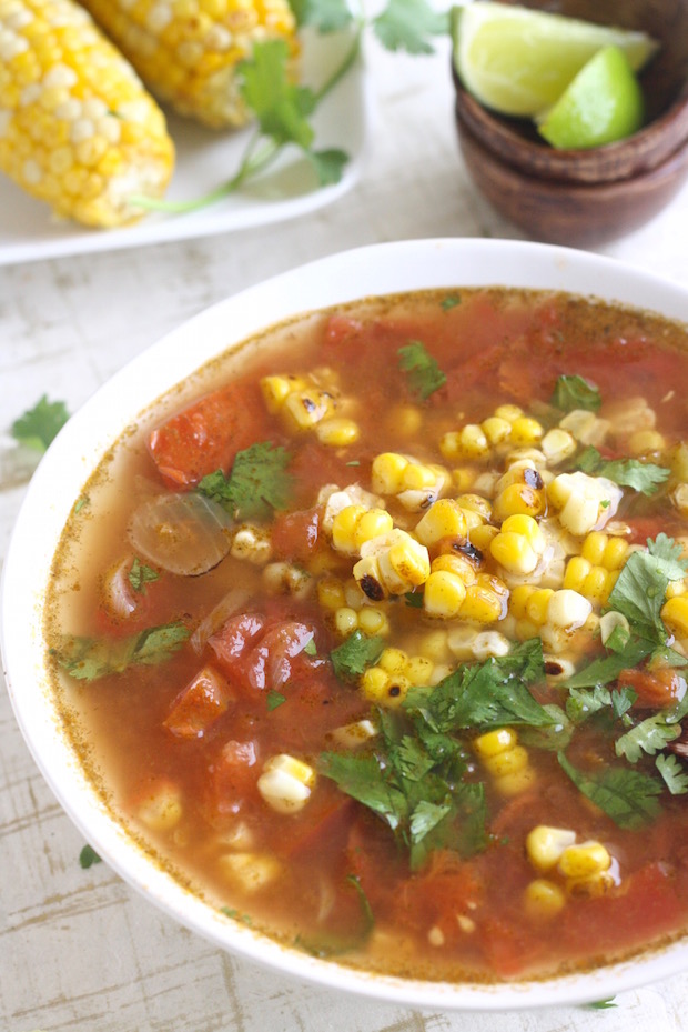 Thai Tom Yum Soup with Grilled Corn by SeasonWithSpice.com