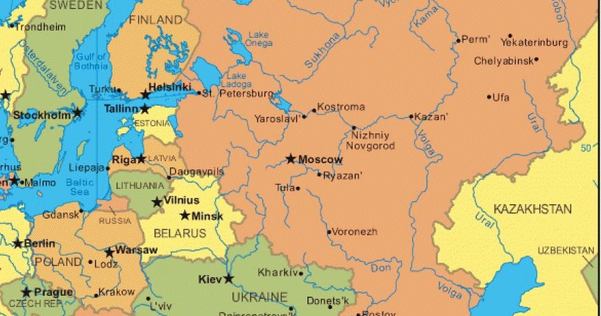 Страны центральной и Восточной Европы на карте. Is russia eastern europe