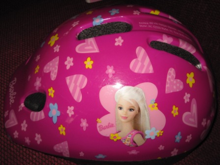 barbie bike helmet and pads