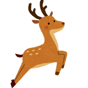 ジャンプをしている鹿のイラスト