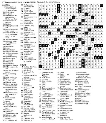 The New York Times Crossword in Gothic: February 2011