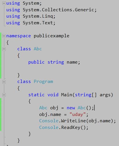 DOTNET: Access Specifiers in C#.
