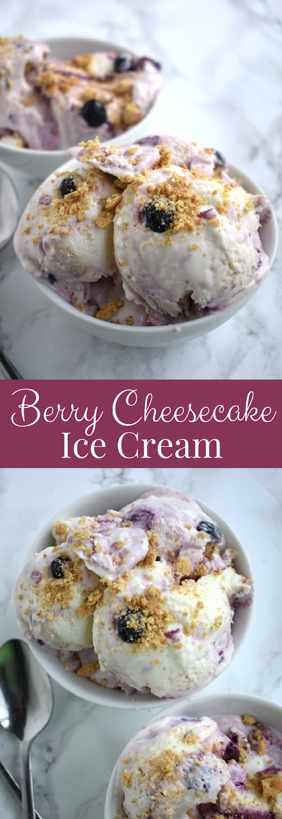 Berry Cheesecake Ice Cream is a healthier frozen yogurt with just 5 ingredients, is packed full of protein with Greek yogurt and tastes like an indulgent dessert with rich cream cheese, berries and graham crackers. www.nutritionistreviews.com