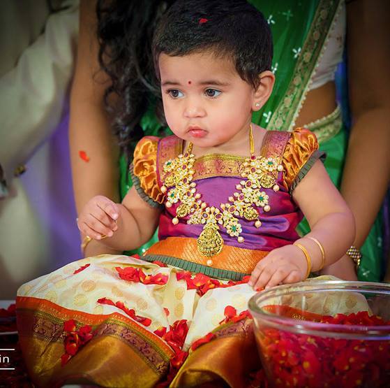 Gorgeous Baby in Pachi Lakshmi Necklace - Jewellery Designs