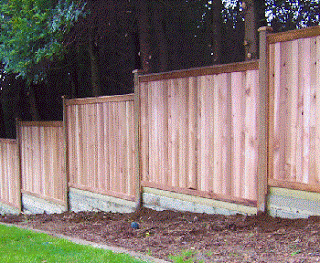 stepped fence panels