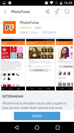 Aplikasi Edit Foto Funia Android Bingkai Love dan Efek Lucu Lain