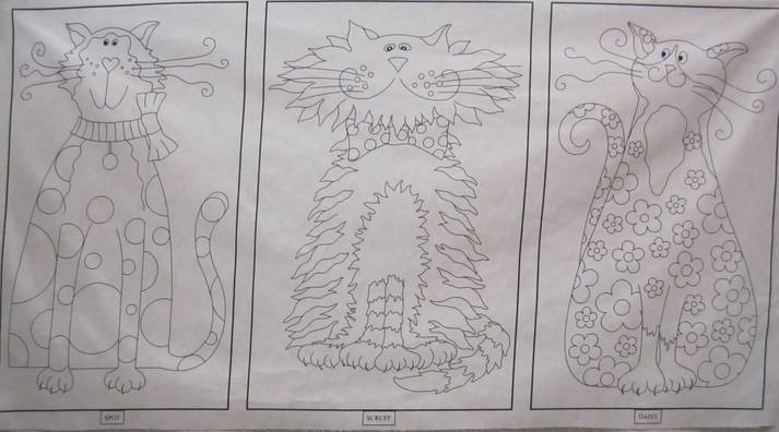 fabric guild news: Makower's Fancy Cat Panel