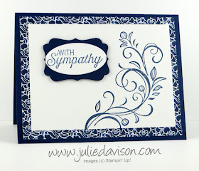 Stampin' Up! Falling Flowers Sympathy Card #stampinup www.juliedavison