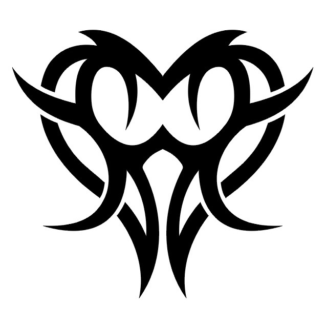 Simple Tribal Heart Tattoo