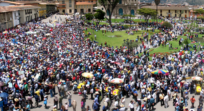 Cajamarca ayer quedó paralizada