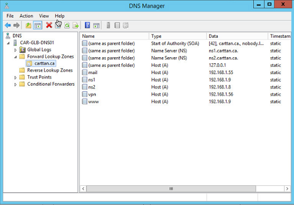 Figure 8: Step 8 of migrating a Linux BIND name server to a Windows Server DNS server. Figure 8: Step 8 of migrating a Linux BIND name server to a Windows Server DNS server.