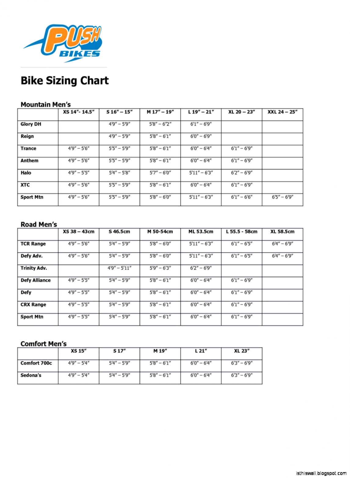 trek mountain bike sizing