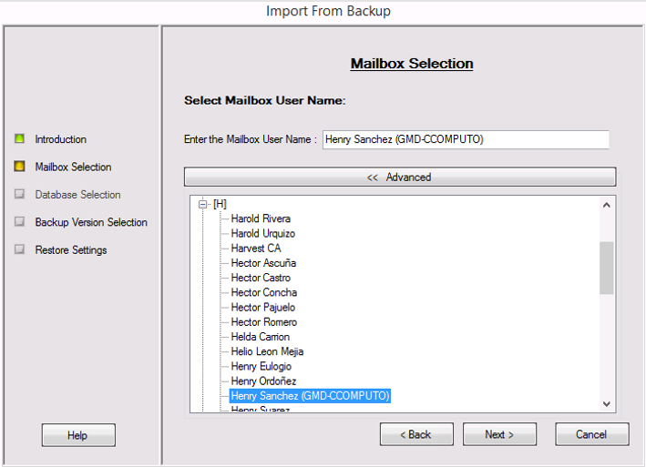 Blog de tecnología HPE Data Protector Restore de buzón de Exchange