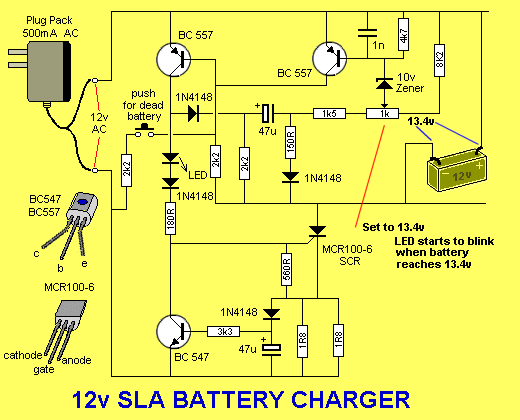 Battery Charger for 12v SLA Project | Electronic Circuit Diagrams