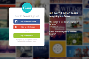 Canva.com webpage Use Canva to make design you'll love