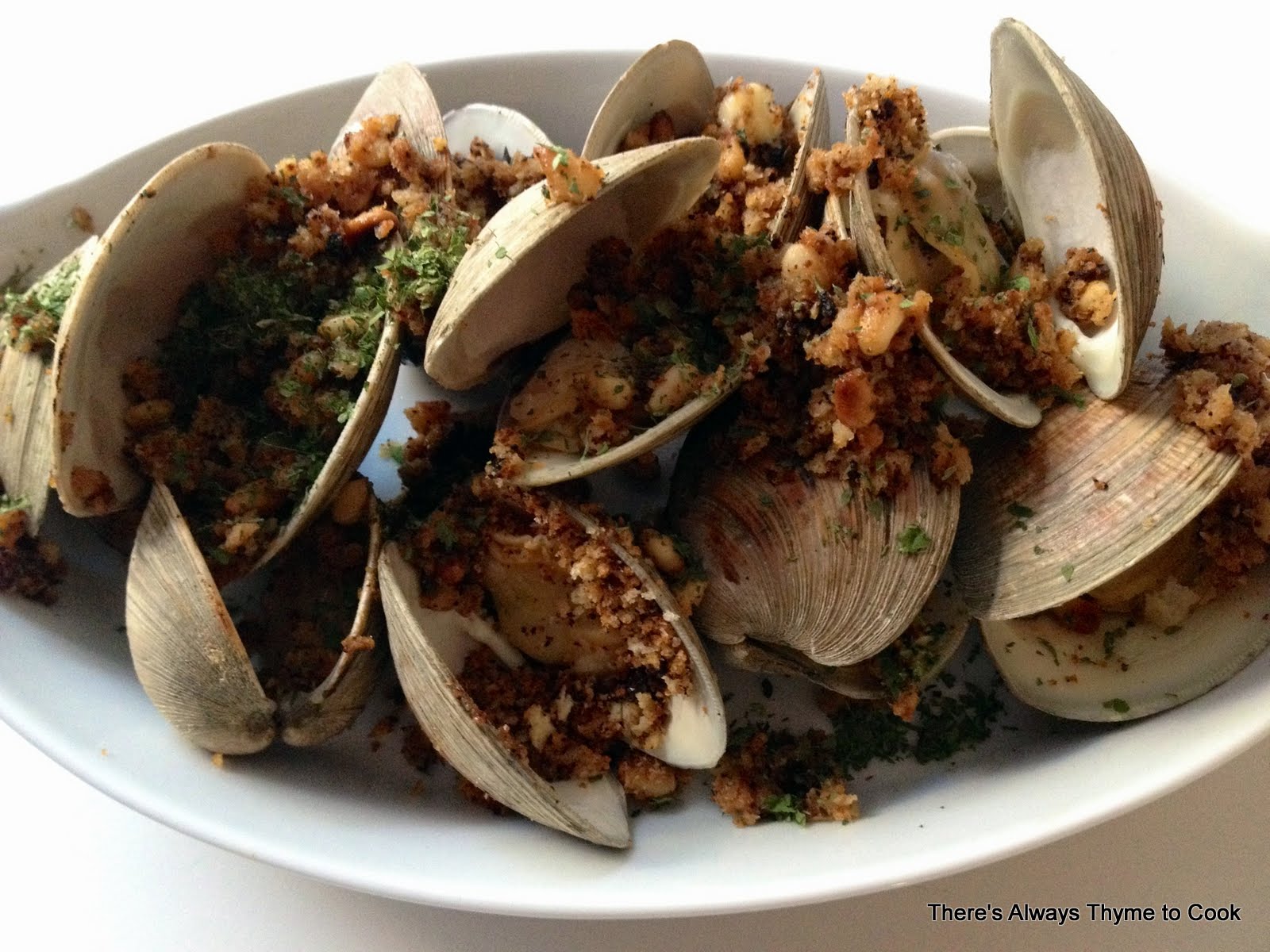 There's always thyme to cook... Grilled Clams with Breadcrumbs and