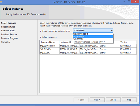 Cara uninstall Instance Sql Server Express edition 2008 (Win 8 ...