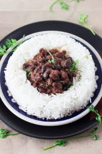 red kidney beans masala gravy punjabi vegan rice sabzi