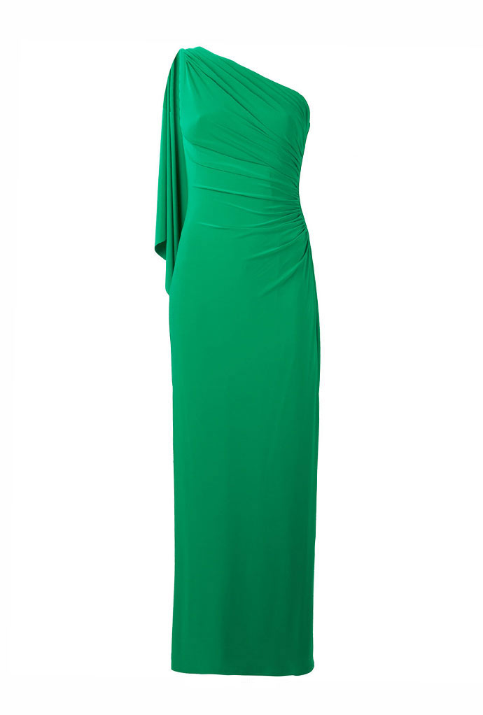 ralph lauren green evening dress