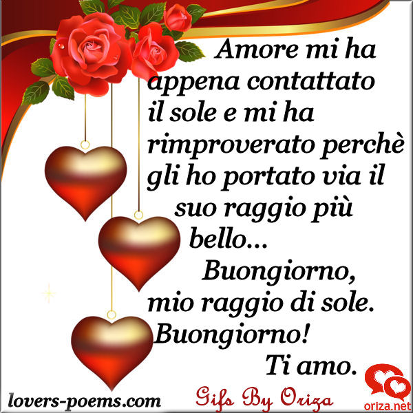 Gifs, Frasi, Buongiorno, mio raggio di sole...