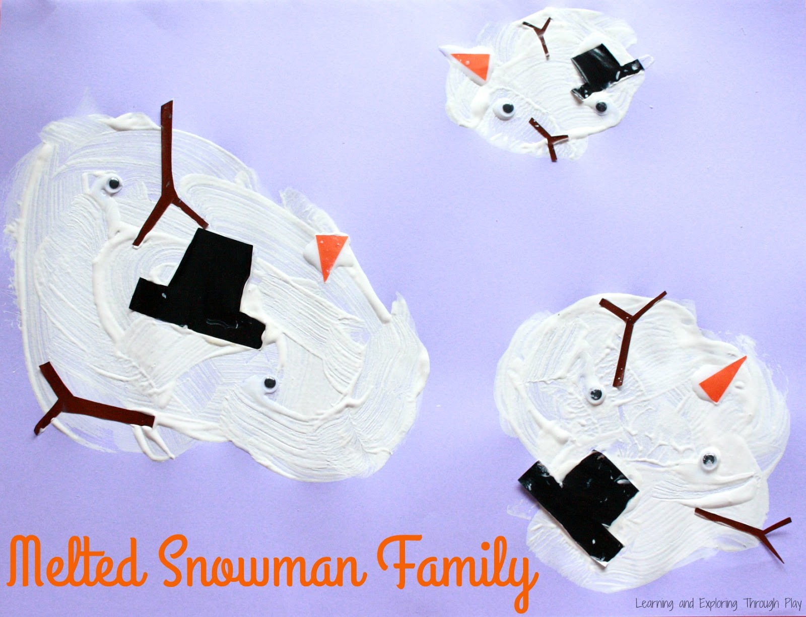 Learning and Exploring Through Play: Melted Snowman Painting Craft