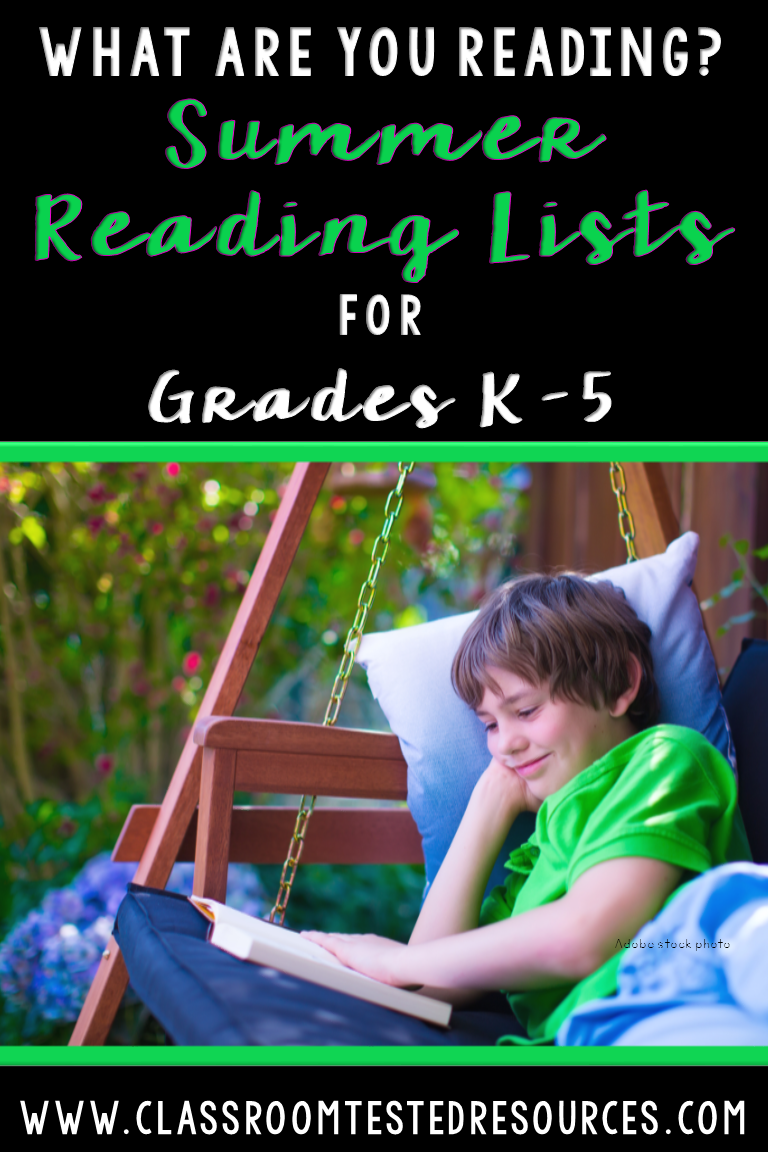 Summer Reading Lists for Grades K through 5 Classroom Tested Resources
