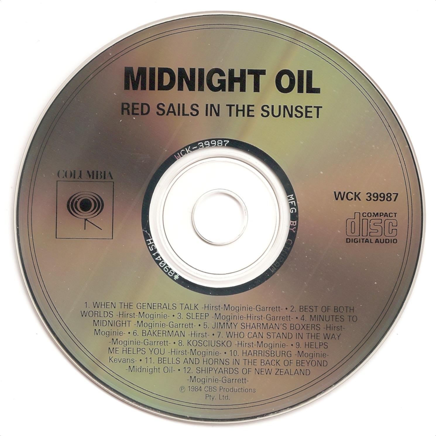 design ned grænse The First Pressing CD Collection: Midnight Oil - Red Sails in the Sunset
