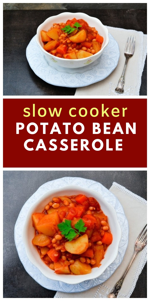 Slow Cooker Potato and Haricot Bean Casserole (vegan crockpot recipe