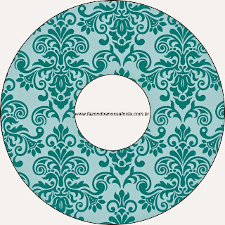 Etiquetas de Arabescos Azules  para CD's. 